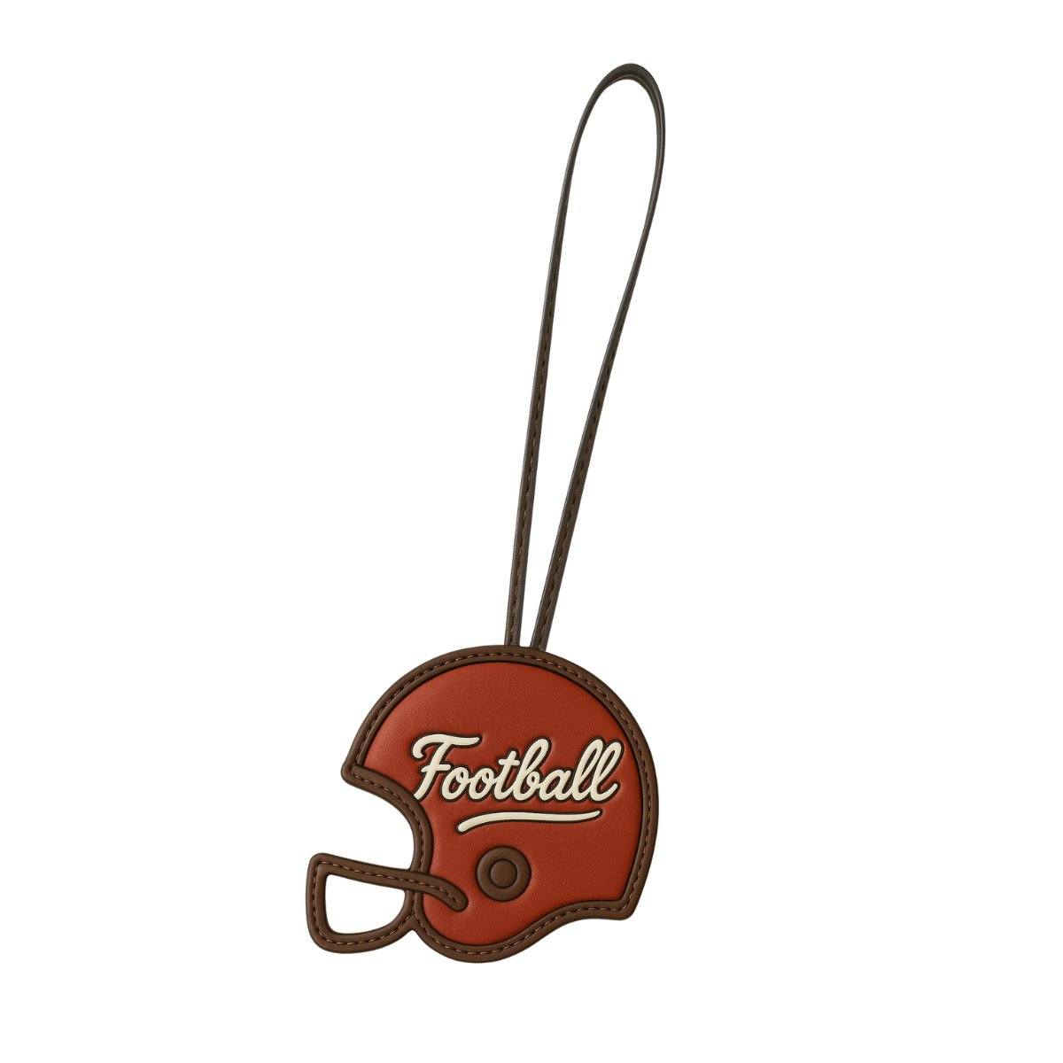 Leather Football Charm Bag Accessory